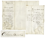 Clara Barton Autograph Letter Signed to General Benjamin Butler, With Autograph Note Signed by Butler